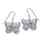 Detailed Curved Butterfly Sterling Silver Hook Earrings - Silver Insanity