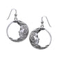 Luna the Moon Goddess Celestial Sterling Silver Hook Earrings - Silver Insanity