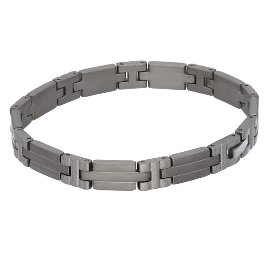 Narrow Men's Scorpion Titanium Metal Jewelry Bracelet, 8" Long - Silver Insanity