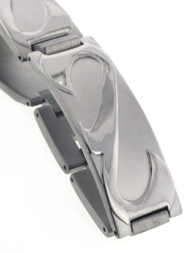 Wide Mens Rugged Stingray Titanium Metal Jewelry Link Bracelet, 7.5" - Silver Insanity