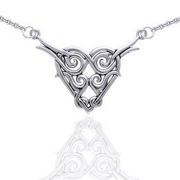 Sterling Silver Tribal Celtic Knot Love Heart Necklace - Silver Insanity