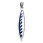 Ocean Waves Surfboard Blue Enamel Sterling Silver Pendant - Silver Insanity