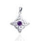 Wheel of Being Amethyst Celtic Sterling Silver Necklace - Silver Insanity