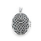 Large Celtic Knot Antiqued Oval Aromatherapy Locket Pendant in Sterling Silver - Silver Insanity