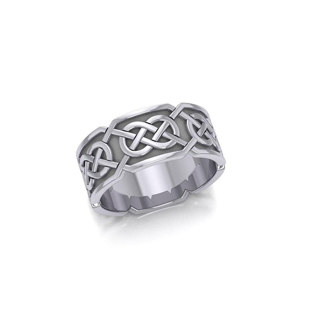 Kells Knotwork Band ~ Sterling Silver Celtic Ring