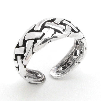 Sterling Silver Celtic Knot Basket Weaved Toe Ring - Silver Insanity