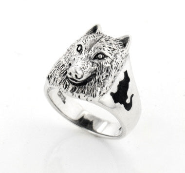 Sterling Silver Animal Paw and Wolf Head Ring - Silver Insanity