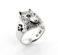 Sterling Silver Animal Paw and Wolf Head Ring - Silver Insanity