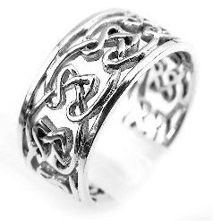 Open Celtic Knotwork Sterling Silver Band Ring - Silver Insanity