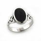 Sterling Silver Simulated Black Onyx Celtic Knot Ring - Silver Insanity