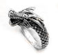 Sterling Silver Wrapped Snarling Dragon Ring - Silver Insanity