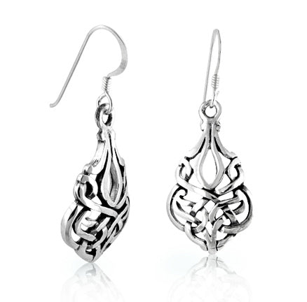 Solid Sterling Silver Filigree Celtic Knot Earrings - Silver Insanity