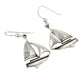 Full Sails - Nautical Ocean Sailboat Nickel Free Sterling Silver Hook Earrings - Silver Insanity