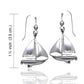 Full Sails - Nautical Ocean Sailboat Nickel Free Sterling Silver Hook Earrings - Silver Insanity