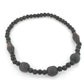 Dark Wood Large Beaded Boho Style Stretch Necklace - Silver Insanity